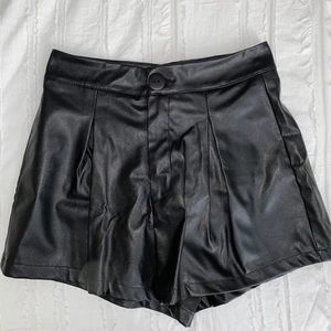 Faux leather shorts
